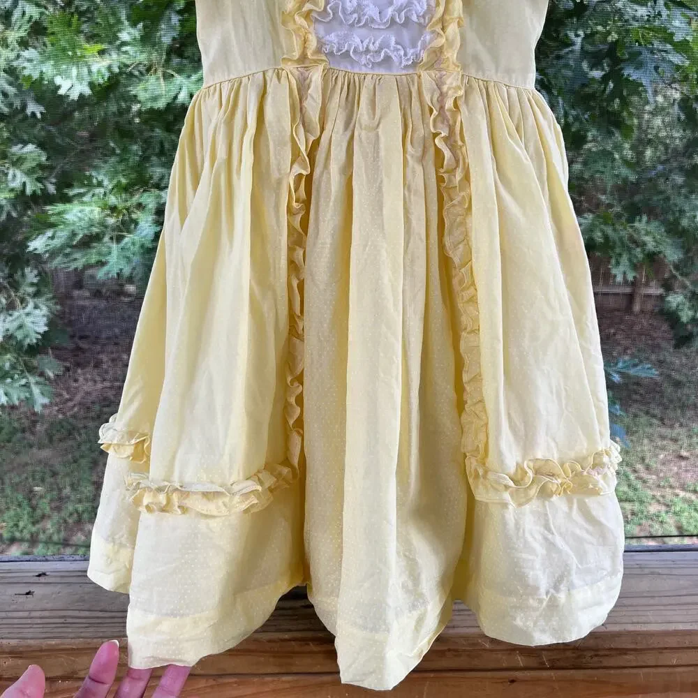 Martha's Miniatures Vintage Girl's Yellow Dress Size 4
